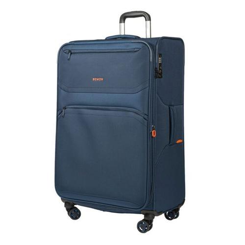 Bemon Grande valise souple en toile 4 roues 88cm Menton bleu