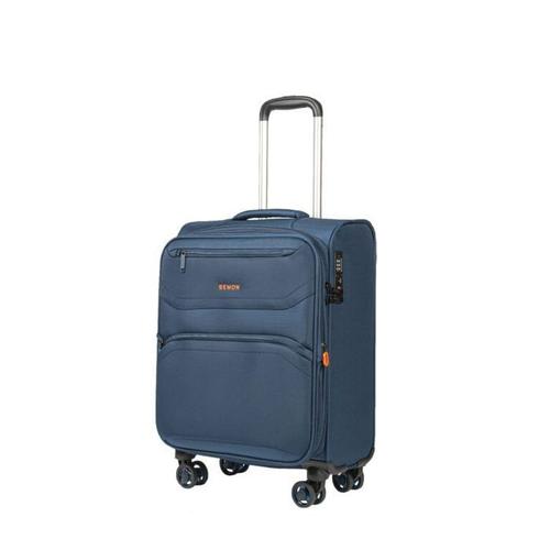 Bemon valise cabine souple en toile 4 roues 55cm Menton bleu