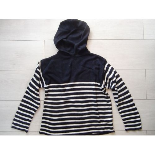 Pull Marinière À Capuche 7/8 Ans