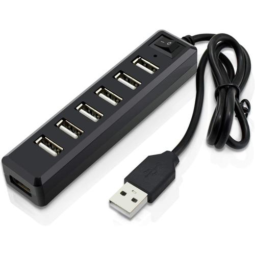 Premium 7 Ports USB Hub Expansion USB 2.0 ¿¿ grande vitesse Hub Multi Switch USB Switch Cable Adapter Pour PS3, Xbox, Wii, PC, MAC, ordinateur portable, Note Book, Mac Livre, Net Book, Tablet, Tab, Supporte Windows Vista / 7 /Mac (7 ports with switch)