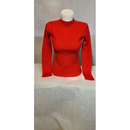 Pull Fin Col Montant Rouge Femme Lili Rose Paris Taille S/M