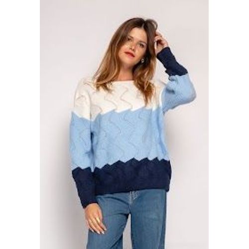 Pull Col Rond Bleu Femme Ki&love Paris Taille Unique
