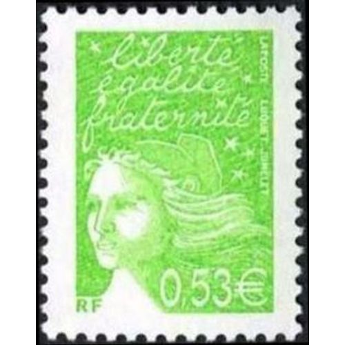 Timbre France 2002 Oblitéré - Marianne De Luquet 0,53 Vert-Jaune - Yt3450