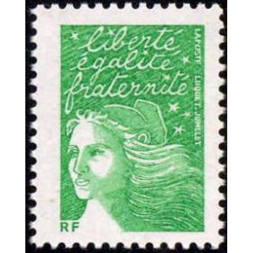 Timbre France 2002 Oblitéré - Marianne Du 14 Juillet Vert - Yt3535a
