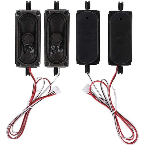 Lot de 2 haut-parleurs 4 ohms 5 W avec cable de connexion de 40 cm pour TV LCD/machine publicitaire