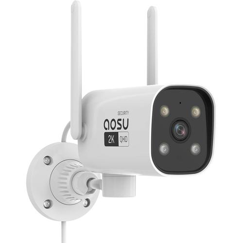 cam¿¿ra de surveillance ext¿¿rieur, 2K 3MP QHD, d¿¿tection humaine, Vision Nocturne Couleur, Audio Bidirectionnel, 2,4GHz/5GHz camera surveillance wifi exterieure,Filaire camera surveillance 1 unit¿¿