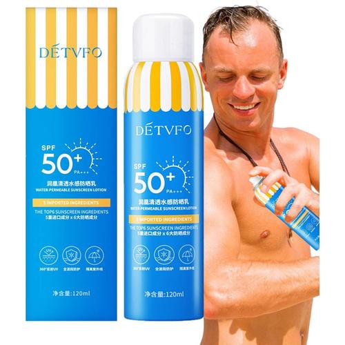 Spray Solaire Spf 50 Waterproof,Invisible Spf 50 Cr¿¿Me Solaire Visage ¿¿ Large Spectre | ¿¿Cran Solaire De Protection Hydratante Sheer Touch R¿¿Sistant ¿¿ L'eau Et Sans Huile 