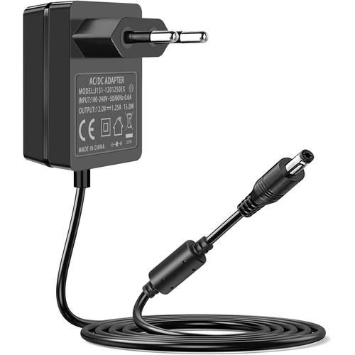 12v 1.25a 15w Chargeur d'alimentation AC Adaptateur Transformateur pour Logitech, Radio, Bande Lumineuse LED, Radio, Cam¿¿Ra CCTV, Lecteur DVD, Routeur, Tft LCD Moniteur, ¿¿Cran LCD, Jouets