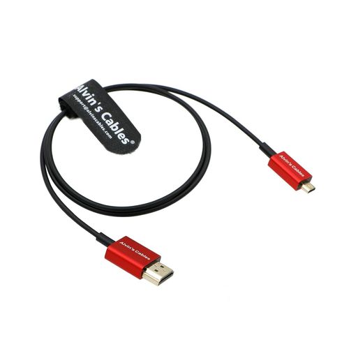 8K 2.1 HDMI Cable Micro-HDMI vers HDMI Cable Ultra-Mince 48Gbps Haute Vitesse pour Atomos-Ninja-V Enregistrement 4K-60P pour Canon-R5C|R5|R6 pour Sony a7R a7 IV Cam¿¿ras 70cm/27.6''