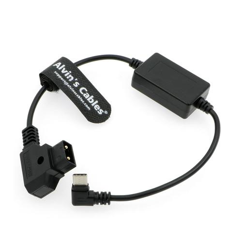 USB-C Type-C ¿¿ Angle Droit vers D-Tap Cable d'alimentation Sortie r¿¿gul¿¿e 5 V pour Blackmagic Design Micro Converter, Sound Devices Mix Pre II 30 cm | 12 Pouces