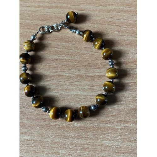 Bracelet Avec Petites Boules En Oeil De Tigre