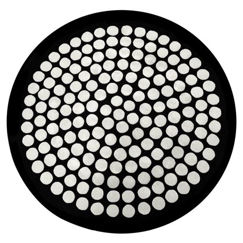 Tapis Rond VA08 - 104cm Noir / Blanc