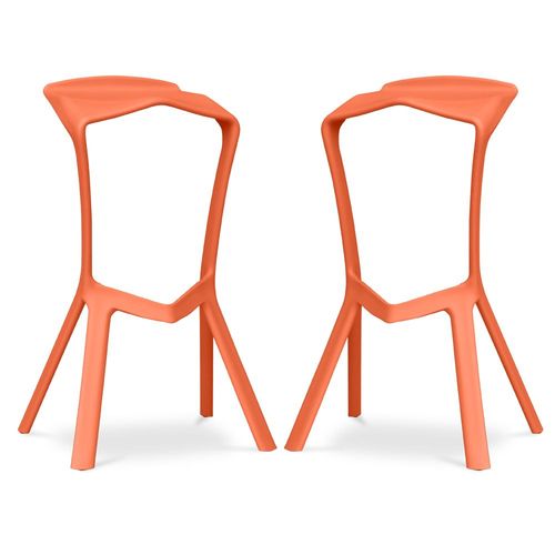 Tabouret De Bar Design Marcus - Pack De 2 Orange Clair