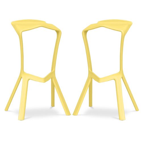 Tabouret De Bar Design Marcus - Pack De 2 Jaune