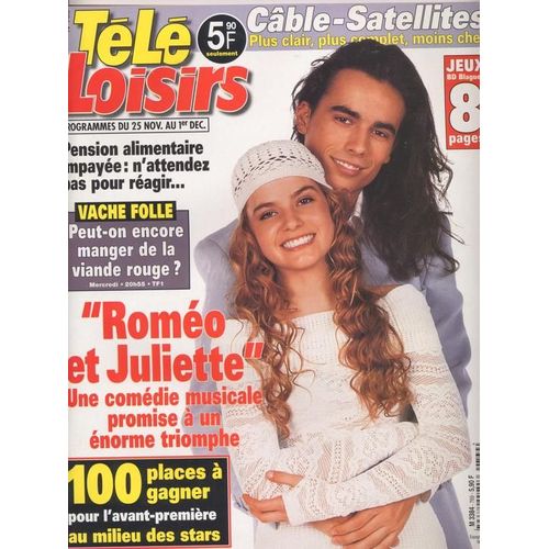 Télé Loisirs / 20-11-2000  N° 769 : Romeo Et Juliette / Damien Sargue / Cecilia Cara (2p) - Henri Salvador (1p) - Brigitte Bardot (1/2p)
