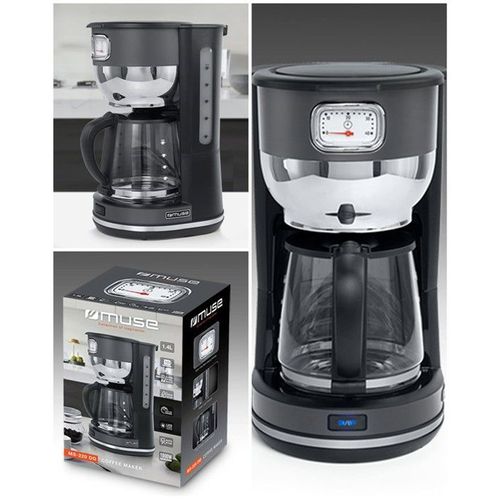 Cafetiere Retro Vintage Inox 1.4 L 10 Tasses 1000w Sans Fil Noire Inox Poignée Ergonomique
