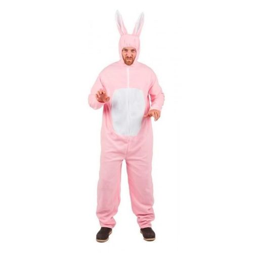 Déguisement Lapin Rose Adulte - Ptitclown - Combinaison À Capuche Avec Oreilles - Blanc - Intérieur