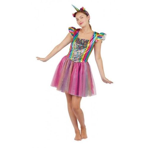 Déguisement Licorne Femme Multicolore - Ptitclown - Robe Et Serre-Tête - Intérieur