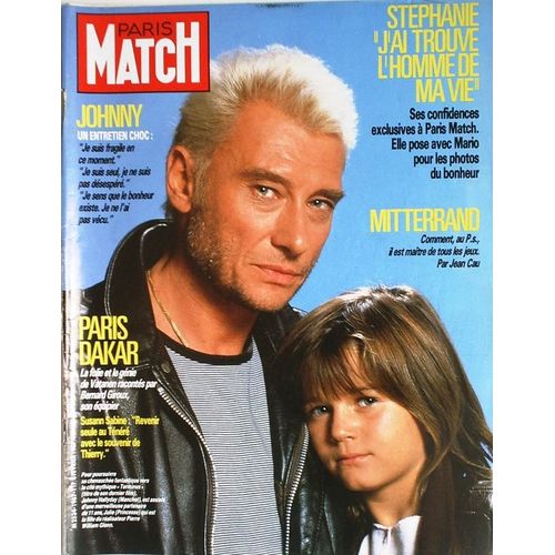 Paris Match  N° 1967 : Johnny Hallyday Samuel Fuller Kim Wilde Michele Morgan Gerard Oury Richard Anconina Philippe Jeantot Paris Dakar Stephanie De Monaco Beaubourg Diana Alexandre Onassis
