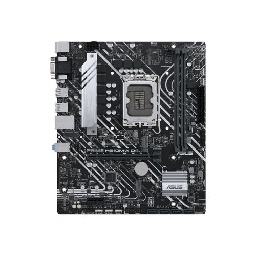ASUS PRIME H610M-A D4 - Carte-mère - micro ATX - Socket LGA1700 - H610 Chipset - USB 3.2 Gen 2, USB 3.2 Gen 1 - Gigabit LAN - carte graphique embarquée (unité centrale requise) - audio HD (8...