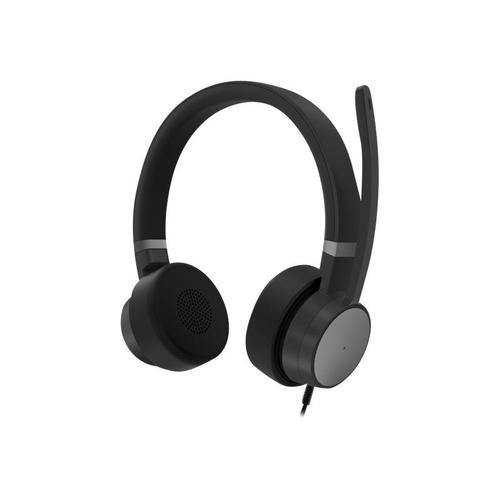 Lenovo Go - Micro-casque - sur-oreille - filaire - Suppresseur de bruit actif - USB-C - noir tonnerre - Certifié pour Skype for Business, Certifié pour Microsoft Teams - pour ThinkCentre M60q...