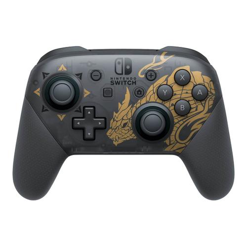 Manette Nintendo Switch Pro Controller Sans Fil Or Monster Hunter Rise Edition Nintendo Pour Nintendo Switch