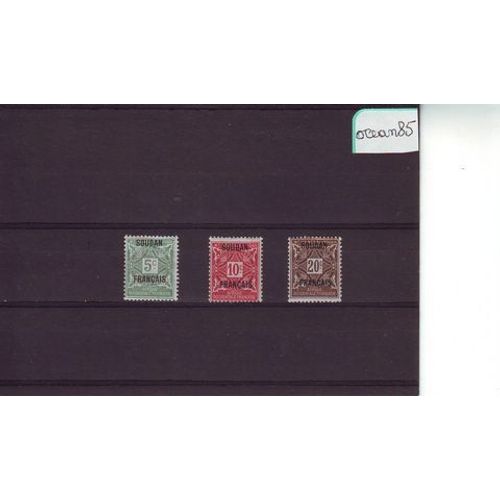 Soudan 1921 : Timbres-Taxe - Lot De 3 Valeurs Neuves Surchargées