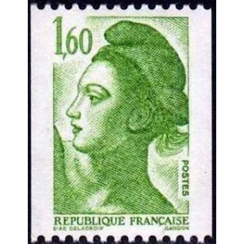 Timbre France 1982 Oblitéré - Liberté De Gandon 1f 60 (Roulette) - Yt2222