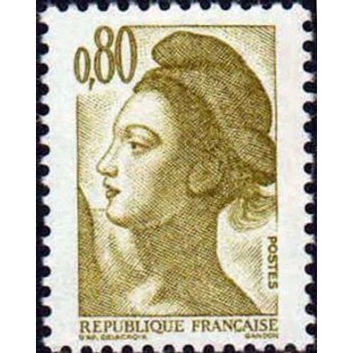 Timbre France 1982 Oblitéré - Liberté De Gandon 0,80 F - Yt2241