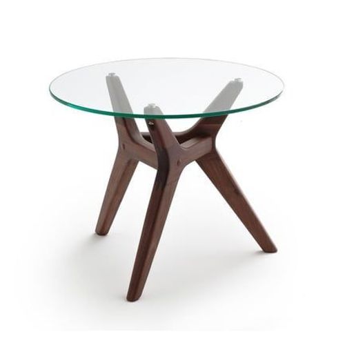 Am.Pm - Table Basse Noyer Ø50 Cm, Maricielo - Beige