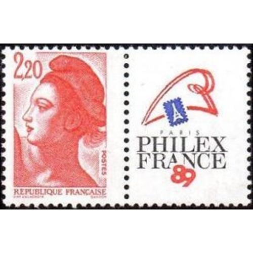 Timbre France 1987 Oblitéré - Philexfrance 89 - Type Liberté 2.20 - Yt2461
