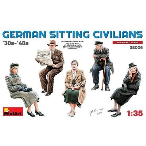 Miniart - Civils Allemands Assis Des Années 30-40maquette Figurine German Sitting Civilians'30s -'40s|Miniart|38006|1:35 Maquette Char Promo Figurine Miniature