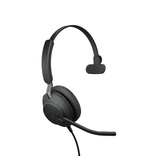 Jabra Evolve2 40 SE UC Mono - Micro-casque - sur-oreille - filaire - USB-A - isolation acoustique - Optimisé pour la CU