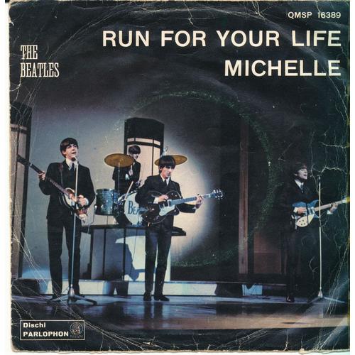 The Beatles / 45 Tours Italie / Qmsp 16389 / Michelle + Run For Your Life