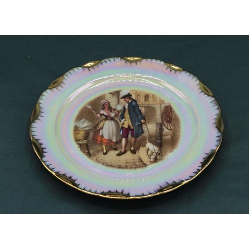 Assiette décorative en Porcelaine de Limoges - Vintage - Motif Lavandière