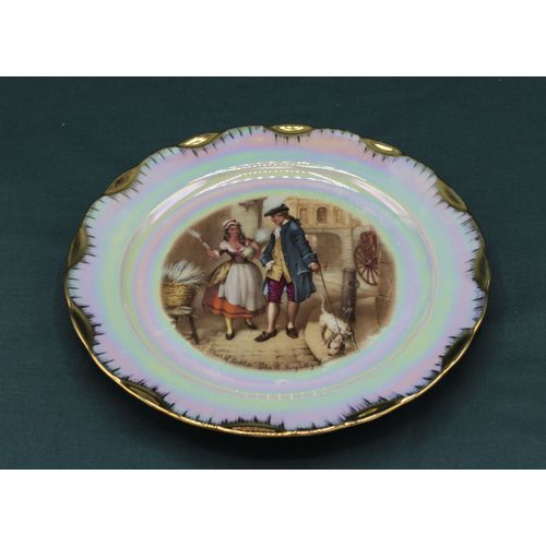 Assiette décorative en Porcelaine de Limoges - Vintage - Motif Lavandière