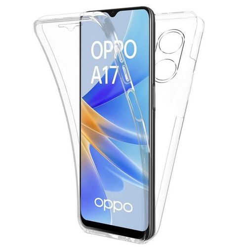 Coque Pour Oppo A17 - Housse Etui Silicone Gel 360 Integrale + Verre Trempe - Transparent