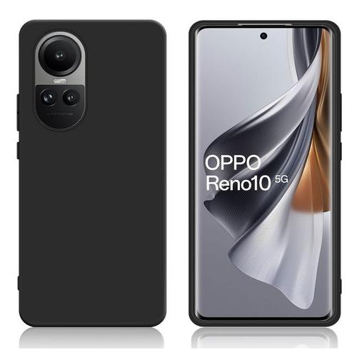 Coque Pour Oppo Reno 10 / 10 Pro 5g - Housse Etui Silicone Gel Fine + Verre Trempe - Noir