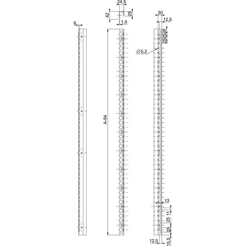 Schneider Electric nsysmvr12 adaptation vertical spacial sm-g386 Profile, 1200 mm