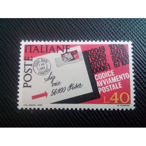 Timbre Italie Yt 979 La Carte Postale A Mis En Évidence Le Code Postal 1967 ( 140506 )