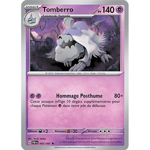 Carte Pokémon - Tomberro - 043/091 - Holo-Rare - Ev4,5 Destinées De Paldea -