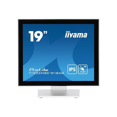 iiyama ProLite T1932MSC-W1SAG - Écran LCD - 19" - écran tactile - 1280 x 1024 - IPS - 250 cd/m² - 1000:1 - 14 ms - HDMI, VGA, DisplayPort - haut-parleurs - blanc mat