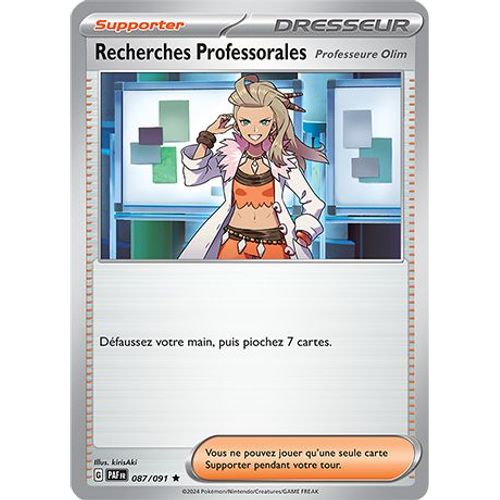 Carte Pokémon - Recherches Professorale - Professeure Olim - 087/091 - Holo-Rare - Ev4,5 Destinées De Paldea