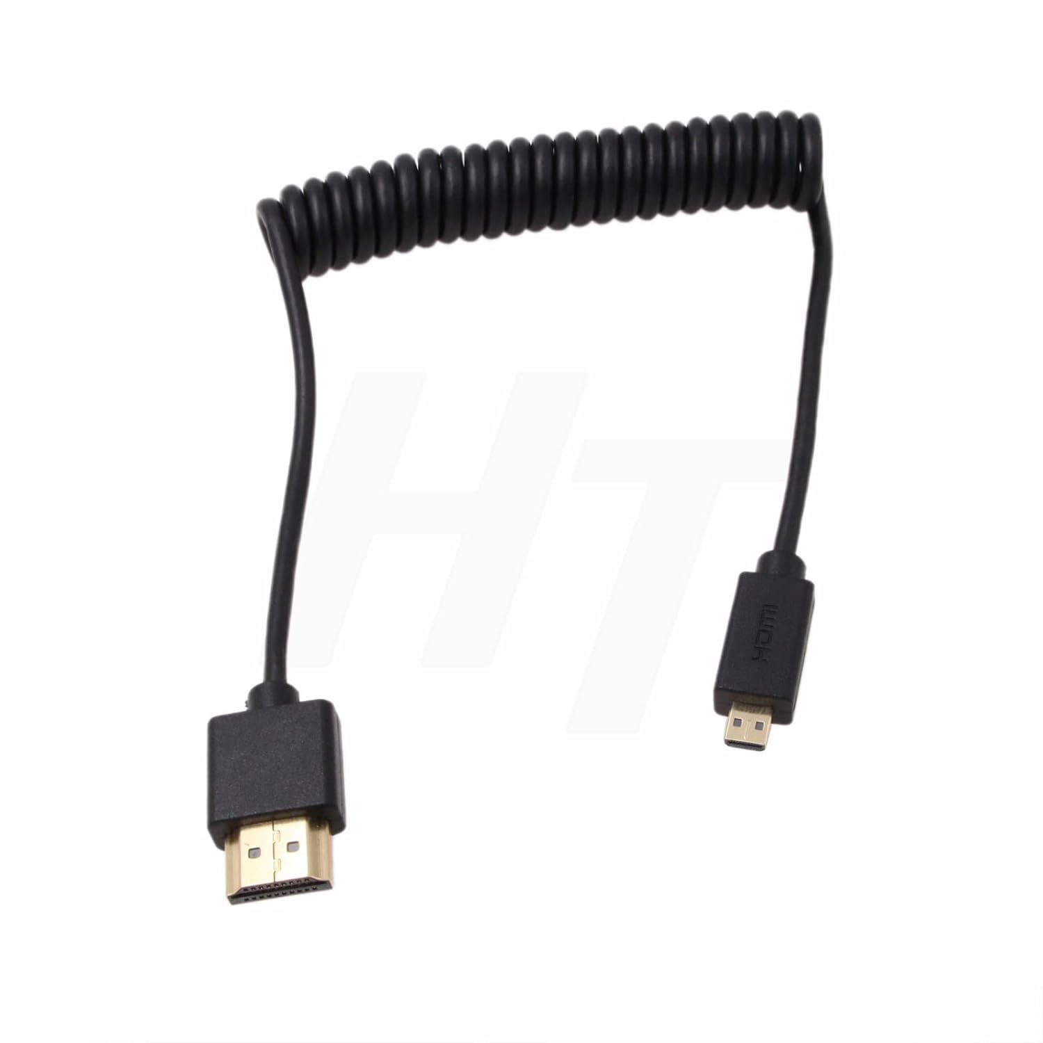 Cable micro HDMI vers HDMI 2.0 4K 60Hz spiral¿¿ fin pour appareil photo reflex num¿¿rique Sony, Canon, Panasonic, Nikon