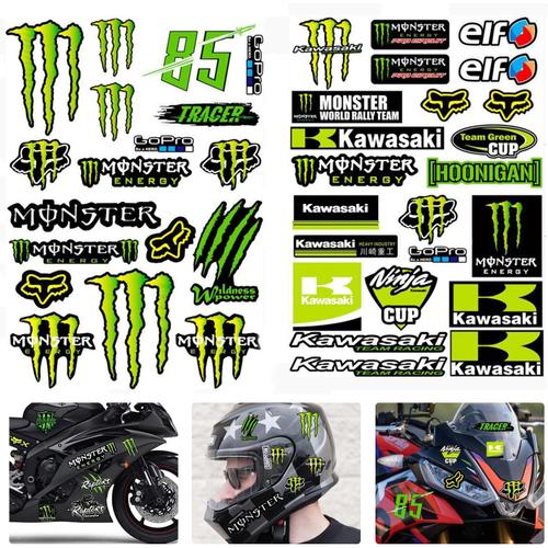 Stickers Moto, Ensemble Autocollants Sport, Autocollants De Motocross, Autocollants Monster Energy, Monster Energy Autocollant Pour Casque De Moto, Pour Motos, Casques, Dirtbikes, Skateboards