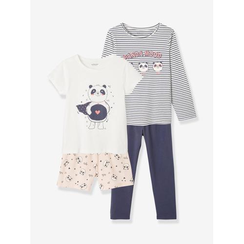 Lot Pyjama + Pyjashort Panda Lot Ivoire