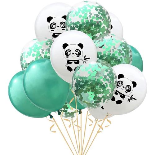 Balloon Set Kit De Ballons En Latex De Panda Pour La D¿¿Coration De F¿¿Te De Mariage Anniversaire 12 Pouces 15pcs (Vert Et Blanc)
