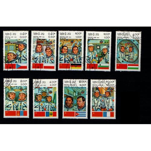 Série De Timbres Sur La Thématique La Conquete De L'espace - Laos 1983 - N°466/474