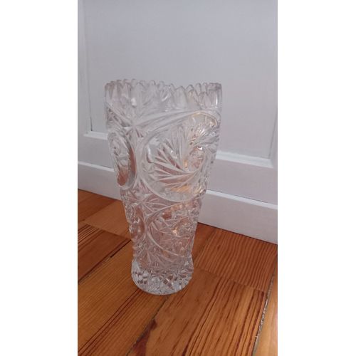 Vase épais verre cristal vintage