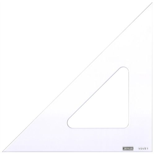 Minerva Equerre 45° Bord Droit 40cm Transparent Qualité Optique Transparent